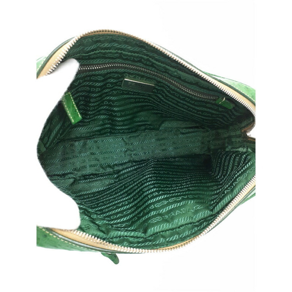 Prada bag green emerald Bauletto ostrich leather Green - Picture 3 of 9